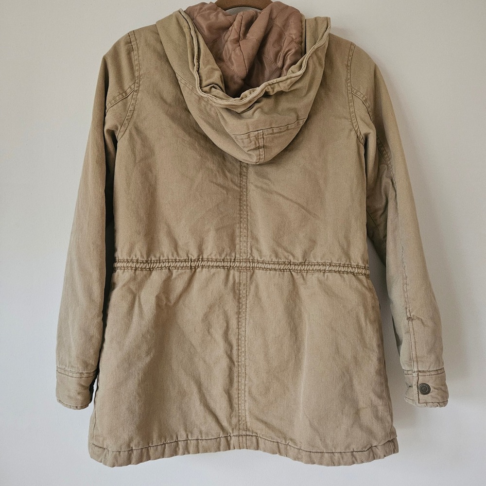AEROPOSTALE Khaki‎ Utility Jacket Hooded Parka XS/TP Floral Lined - Picture 11 of 12